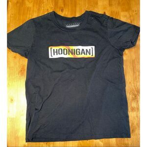 Hoonigan Black Graphic T Shirt Women's Large Cotton USA Made